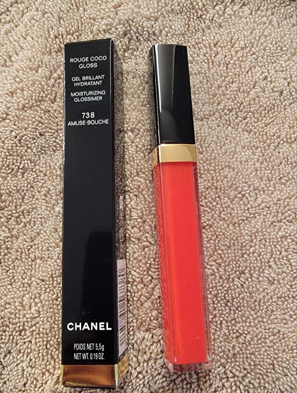 CHANEL Rouge Coco Gloss Lip Gloss - 738 AMUSE-BOUCHE - BNIB
